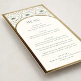 "Vintage Palms" - Foil-Pressed Menus in Sand by Maria Alou - Detail