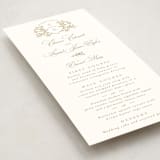 "Gold Crest" - Foil-Pressed Menus in Ivory by Mansi Verma - Detail