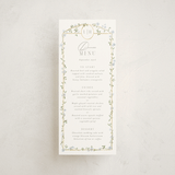 "Portico" - Foil-Pressed Menus in Blue Bell by Everett Paper Goods - Front