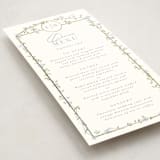 "Portico" - Foil-Pressed Menus in Blue Bell by Everett Paper Goods - Detail