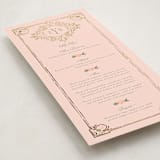 "Princess" - Foil-Pressed Menus in Pine by Claudia Orengo - Detail