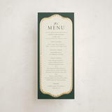 "Frame" - Foil-Pressed Menus in Emerald by Jen Owens - Front