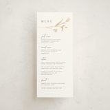 "Perennial" - Foil-Pressed Menus in Cotton by Amy Kross - Front