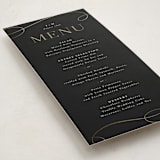 "Black Tie Affair" - Foil-Pressed Menus in Onyx by Hooray Creative - Detail
