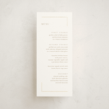"The Gallery" - Foil-Pressed Menus in Quartz by Kristie Kern - Front