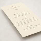 "Bow Tie" - Foil-Pressed Menus in Ivory by Baumbirdy - Detail