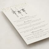 "Hand Illustrated Whimsical Chandelier" - Foil-Pressed Menus in Noir by Jackie Crawford - Detail