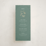 "Southern Romance" - Foil-Pressed Menus in Eucalyptus by Simona Camp - Front
