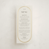 "oval" - Foil-Pressed Menus in Sandstone by Lori Wemple - Front