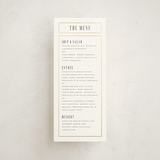 "Documentary" - Foil-Pressed Menus in Lily by Heather Schertzer - Front