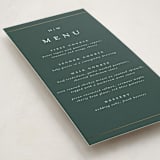 "Style and grace" - Foil-Pressed Menus in Forest by Stacey Meacham - Detail