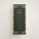"Embellished" - Foil-Pressed Menus in Buttercup by Jen Owens - Front
