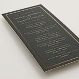 "Timeless Charm" - Foil-Pressed Menus in Charcoal by Lucrecia Caporale - Detail