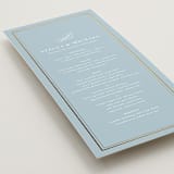 "Polished" - Foil-Pressed Menus in Powder Blue by Jennifer Postorino - Detail