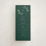 "Illuminated Storybook" - Foil-Pressed Menus in Evergreen by Alethea and Ruth - Front