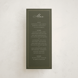 "refined" - Foil-Pressed Menus in Deep Olive by Nicole Walsh - Front