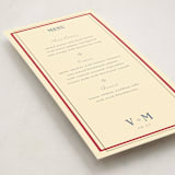 "Woven" - Foil-Pressed Menus in Navy by Baumbirdy - Detail