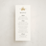 "Gilded Forest" - Foil-Pressed Menus in Snow by Stacy Maalouf - Front