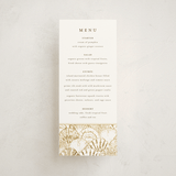 "By the Seashore" - Foil-Pressed Menus in Pearl by Maria Alou - Front