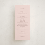 "Scallop Monogram" - Foil-Pressed Menus in Rose Quartz by Emily Betts - Front