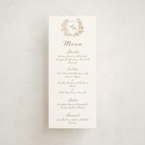 "Boho flower crest" - Foil-Pressed Menus in Ivory by Cass Loh - Front