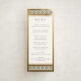 "Kareem" - Foil-Pressed Menus in Evergreen by Oma N. Ramkhelawan - Front