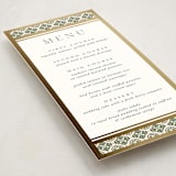 "Kareem" - Foil-Pressed Menus in Evergreen by Oma N. Ramkhelawan - Detail