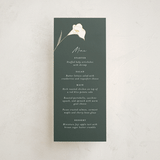 "Elegant Lillies" - Foil-Pressed Menus in Forest by Stacey Meacham - Front