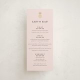 "tropical getaway" - Foil-Pressed Menus in Blush by Laura Hamm - Front