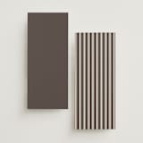 "Arch Frame" - Foil-Pressed Menus in Cognac by Emily Betts - Back of Card Options