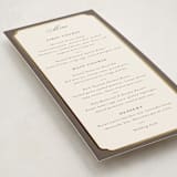 "Arch Frame" - Foil-Pressed Menus in Cognac by Emily Betts - Detail