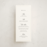 "Monogram Script" - Foil-Pressed Menus in Silk by Kelly Schmidt - Front