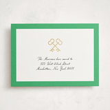 "Crossed Keys" - Foil-Pressed Moving Announcements in Grass by mo kelley - Front