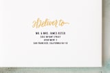 "Married Script" - Wedding Announcements in Gold by Rebecca Daublin - FREE Recipient Addressing