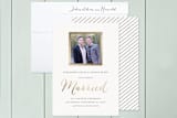"Modern Photo Frame" - Wedding Announcements in Gold by Hooray Creative - Assembled