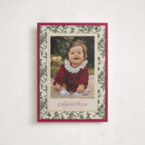 "Merry Floral Toile" - Holiday Cards in Holly Berry by Jenna Holcomb - Front