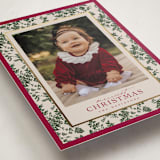 "Merry Floral Toile" - Holiday Cards in Holly Berry by Jenna Holcomb - Detail