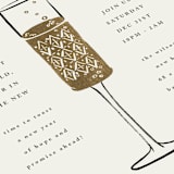 "Champagne Flute" - Party Invitations in Cream by mo kelley - Detail