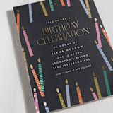 "scattered candles" - Party Invitations in Midnight by Ellen Schlegelmilch - Detail