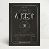 "Aged to perfection" - Party Invitations in Charcoal by Heather Schertzer - Front