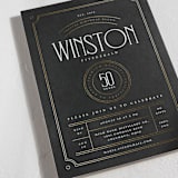 "Aged to perfection" - Party Invitations in Charcoal by Heather Schertzer - Detail