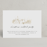 "Holiday Cocktail Party" - Party Invitations in Snow by Pati Cascino - Front