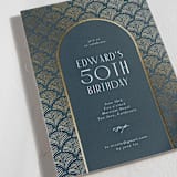 "Vitrola" - Party Invitations in Teal by Tamara Hilje - Detail