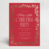 "Holly Border" - Party Invitations in Poinsettia by Robert and Stella - Front