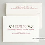 "Holly Border" - Party Invitations in Poinsettia by Robert and Stella - FREE Recipient Addressing
