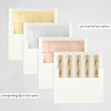 "Holiday Script" - Party Invitations in Cream by Robert and Stella - Envelope Liner Options