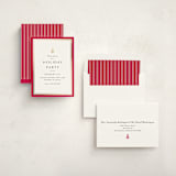 "Edged" - Party Invitations in Poinsettia by Amy Kross - Assembled