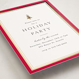 "Edged" - Party Invitations in Poinsettia by Amy Kross - Detail