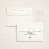"Edged" - Party Invitations in Poinsettia by Amy Kross - FREE Recipient Addressing