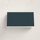 "Vitrola" - Foil-Pressed Party Place Cards in Teal by Tamara Hilje - Folded Back of Card